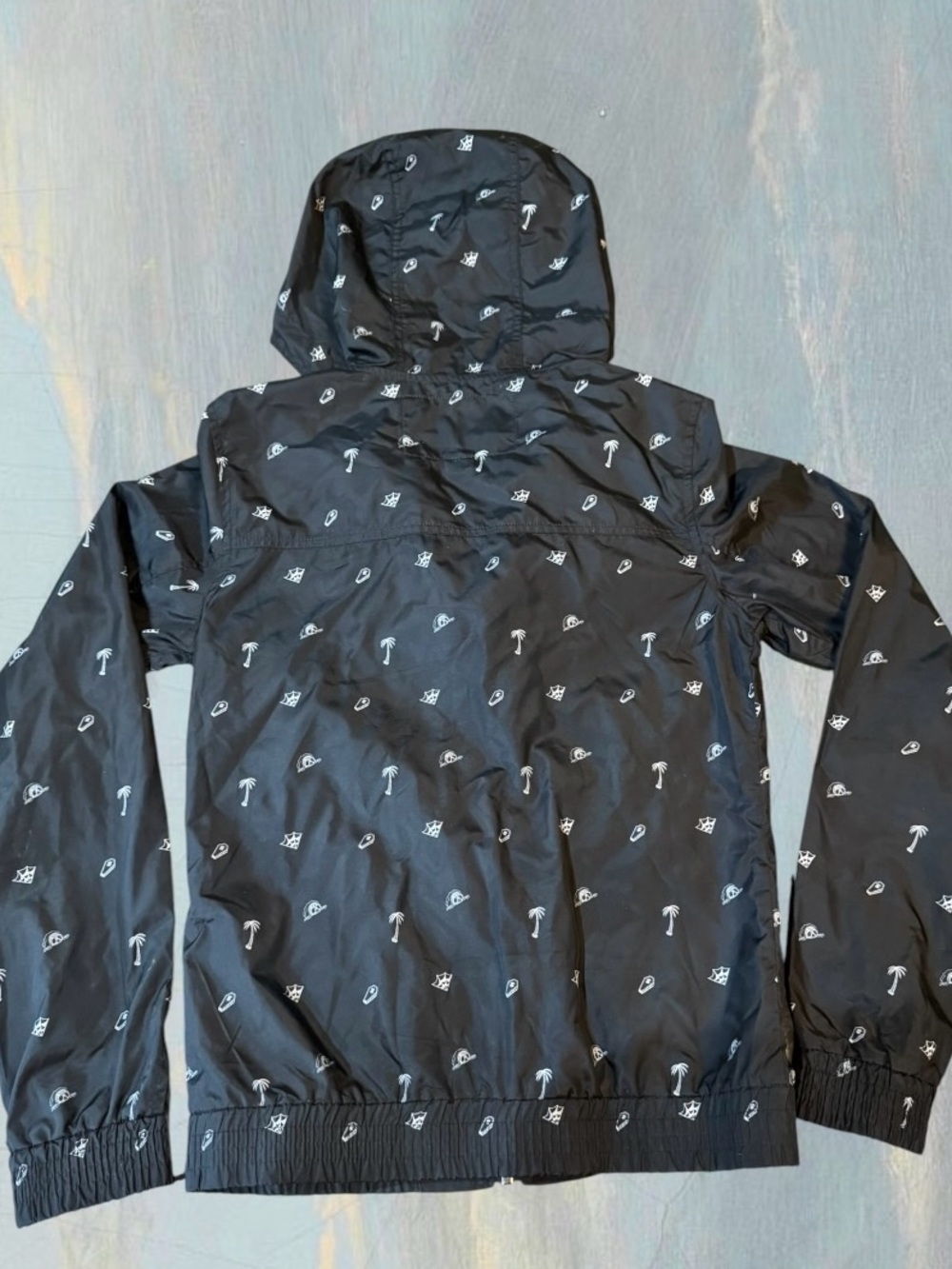 Lurking Class By Sketchy Tank Womens Black Hooded Windbreaker Jacket Size Small - Picture 8 of 9